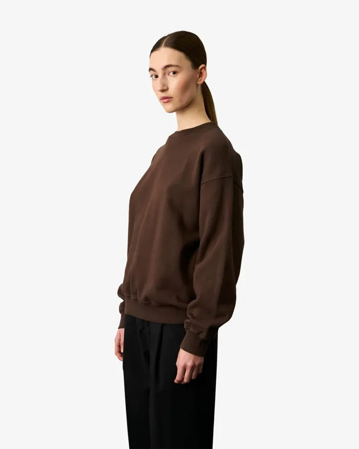 Women Organic Oversized Crew Oyster Grey Colorful Standard Crewneck Sweatshirts
