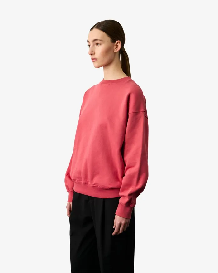Women Organic Oversized Crew Pacific Blue Colorful Standard Crewneck Sweatshirts