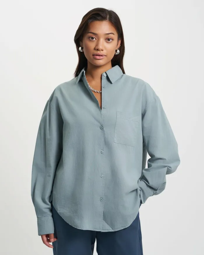 Women Organic Oversized Shirt Oxblood Red Colorful Standard Shirts