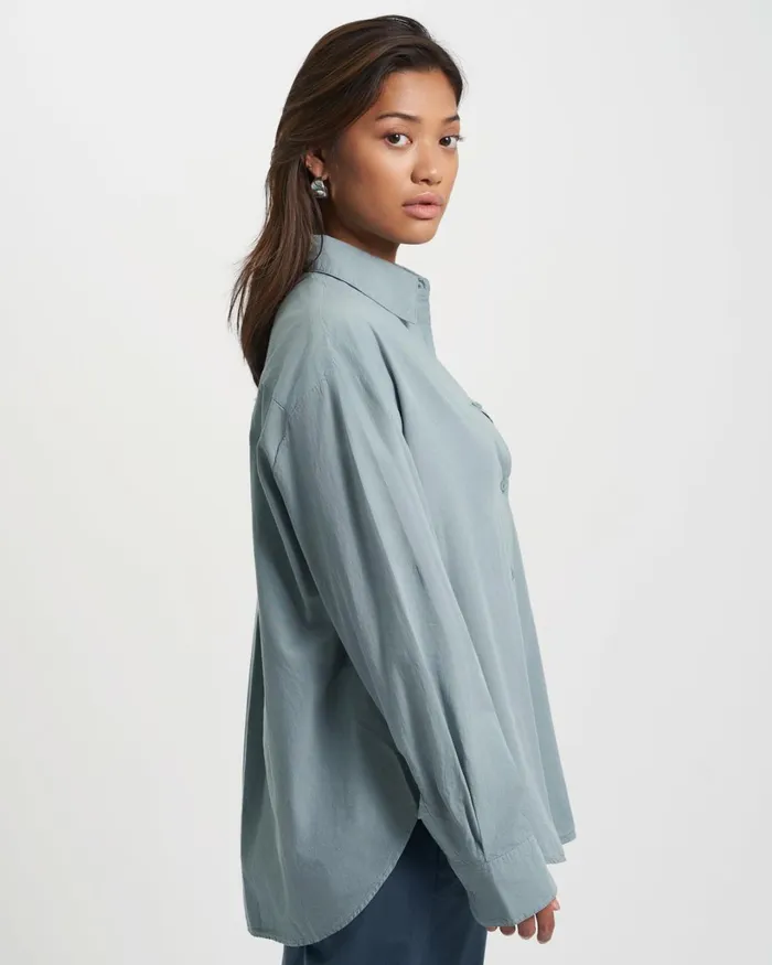 Women Organic Oversized Shirt Oxblood Red Colorful Standard Shirts