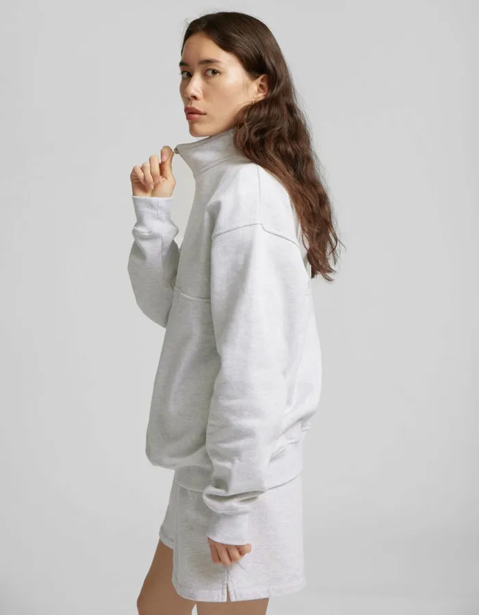 Women Organic Quarter Zip Ivory White Colorful Standard Quarter Zips
