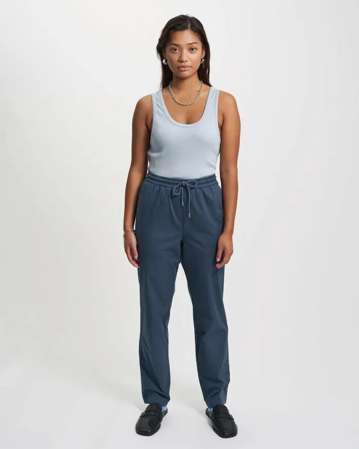Women Organic Twill Pants Optical White Colorful Standard Pants
