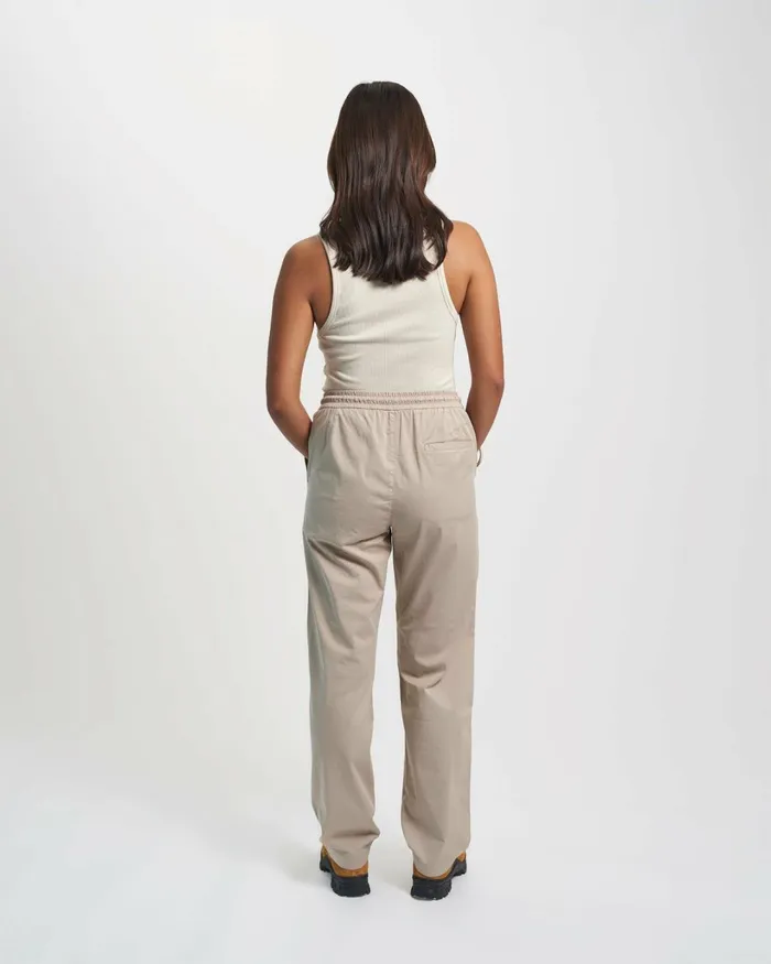 Women Organic Twill Pants Oyster Grey Colorful Standard Pants