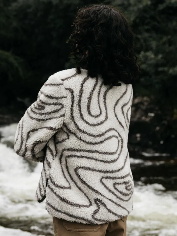 Women Orsik Fleece Printed Jacket Contour Print Finisterre Jackets Coats and Gilets Women Orsik Fleece Printed Jacket Contour Print Finisterre Jackets Coats and Gilets