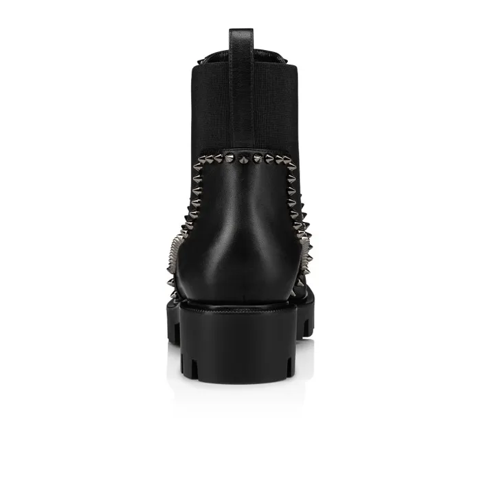 Women Out Lina Spike Lug Low Boots 8211 Calf Leather 8211 Black Christian Louboutin Boots