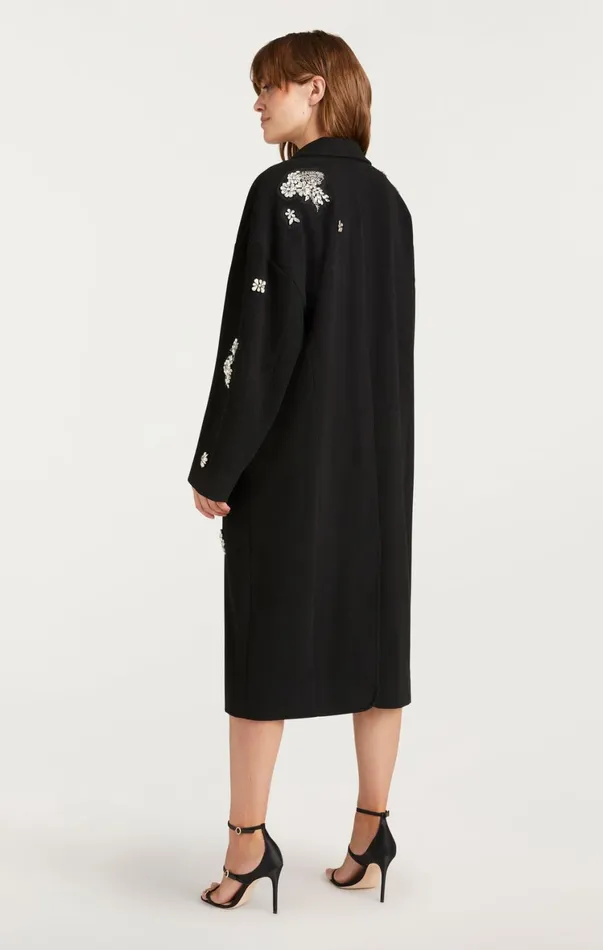 Women Outerwear Cinq Sept Crystal Ivy Gravis Coat Black
