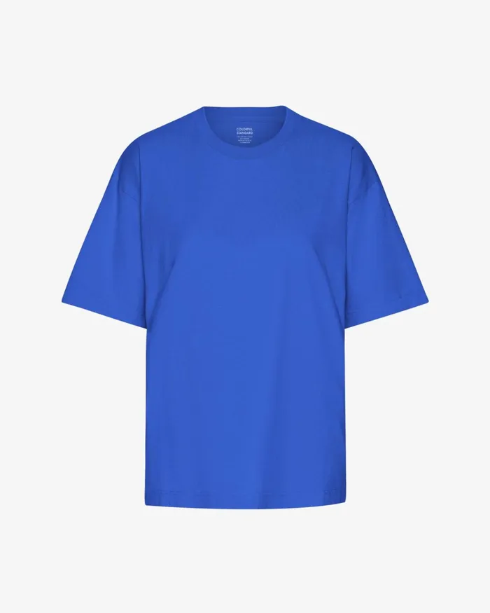 Women Oversized Organic TShirt Sapphire Blue Colorful Standard TShirts