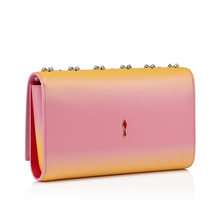 Women Paloma Clutch 8211 Gradient Calf Leather And Spikes Loubinthesky 8211 Degraftersun Christian Louboutin Shoulder Bags