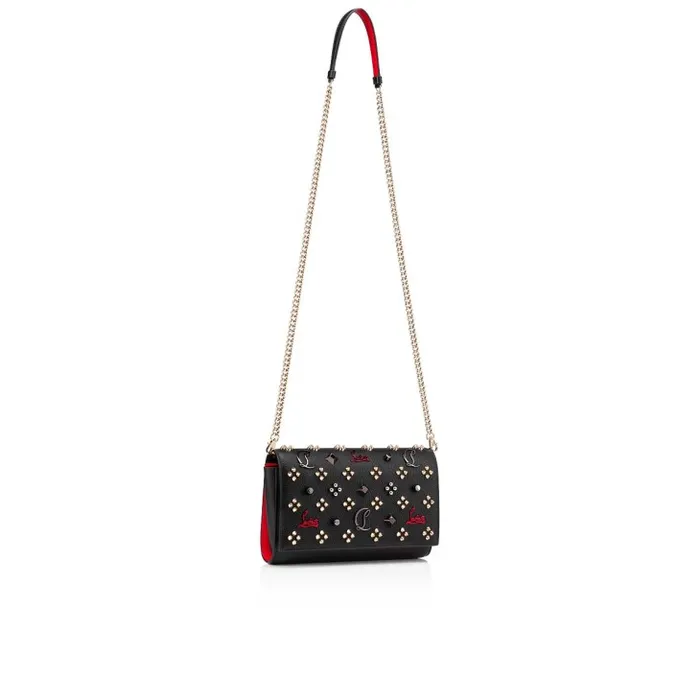 Women Paloma Clutch 8211 Grained Calf Leather And Spikes Loubinthesky 8211 Black Christian Louboutin Crossbody Bags