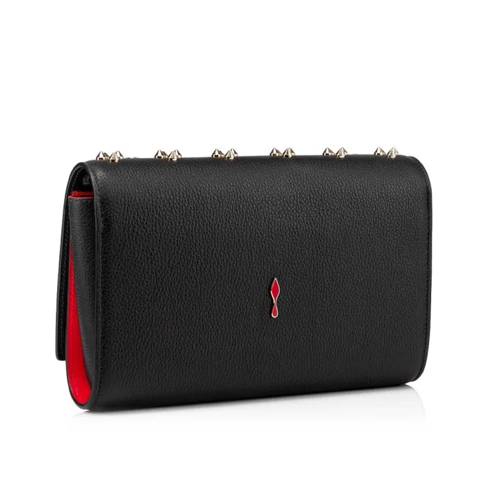 Women Paloma Clutch 8211 Grained Calf Leather And Spikes Loubinthesky 8211 Black Christian Louboutin Crossbody Bags