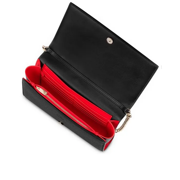 Women Paloma Clutch 8211 Grained Calf Leather And Spikes Loubinthesky 8211 Black Christian Louboutin Crossbody Bags