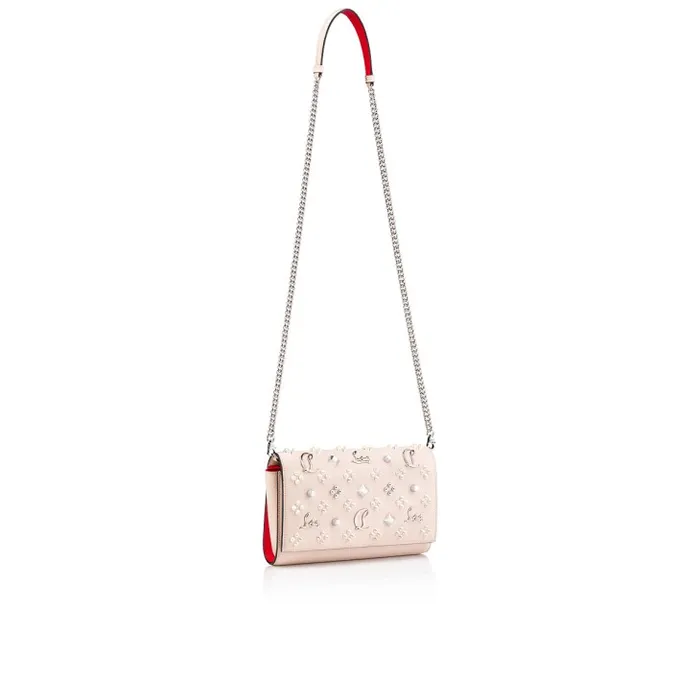 Women Paloma Clutch 8211 Grained Calf Leather And Spikes Loubinthesky 8211 Leche Christian Louboutin Shoulder Bags