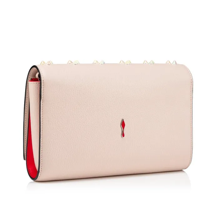 Women Paloma Clutch 8211 Grained Calf Leather And Spikes Loubinthesky 8211 Leche Christian Louboutin Shoulder Bags