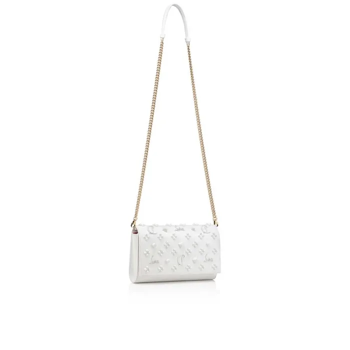 Women Paloma Clutch Clutch 8211 Calf Leather And Spikes Loubinthesky 8211 Bianco Christian Louboutin Shoulder Bags