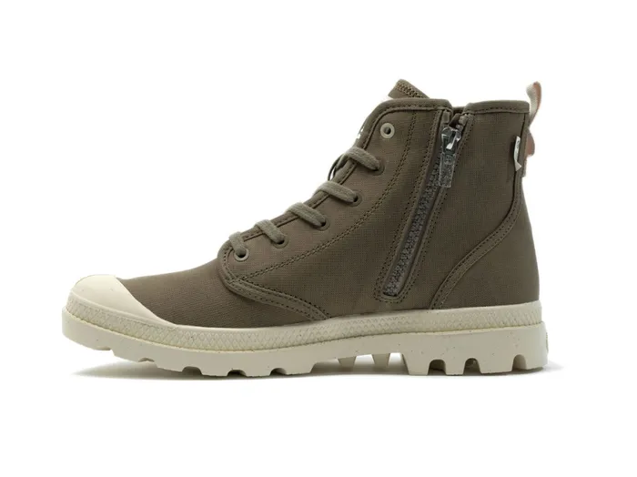 Women PAMPA HI ZIP ORGANIC Dusky Green PALLADIUM Boots