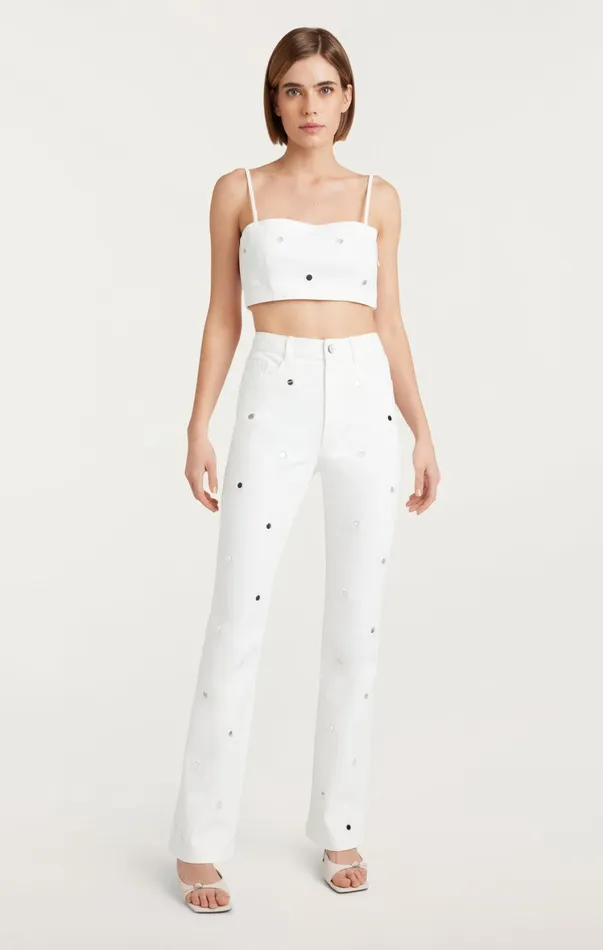 Women Pants Cinq Sept Mirror Denim Shailene Pant White