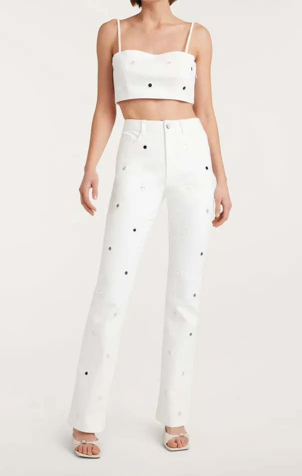Women Pants Cinq Sept Mirror Denim Shailene Pant White