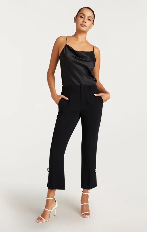 Women Pants Cinq Sept Rhinestone Pin Cropped Kerry Pant Black