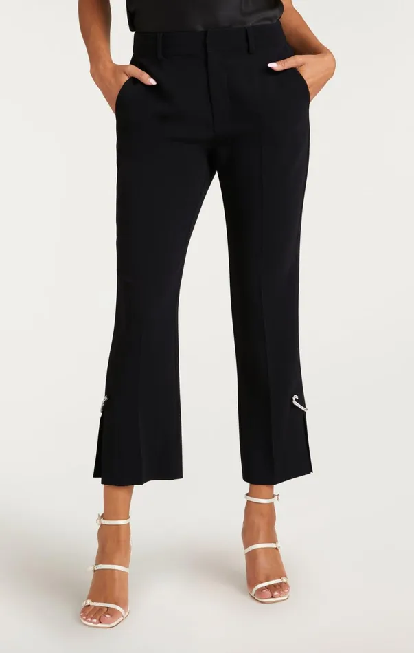 Women Pants Cinq Sept Rhinestone Pin Cropped Kerry Pant Black