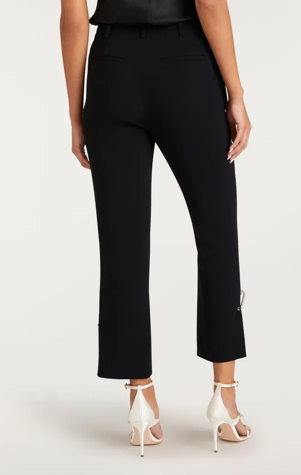 Women Pants Cinq Sept Rhinestone Pin Cropped Kerry Pant Black