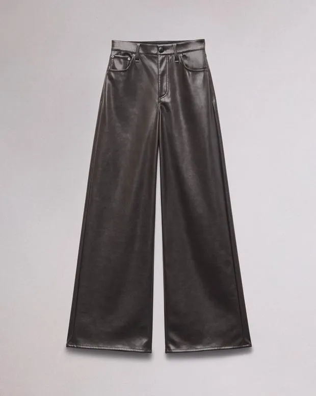 Women Pants Rag and Bone Sofie Faux Leather Pant Dk Brown