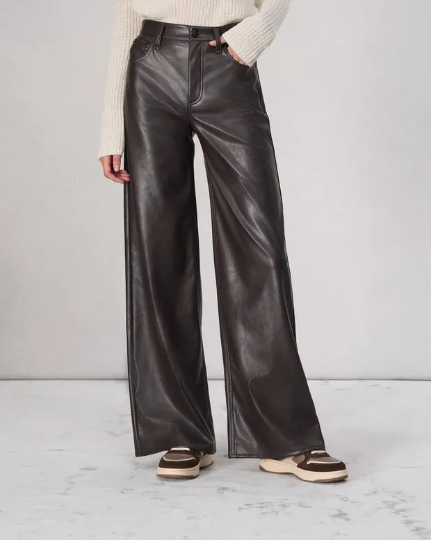 Women Pants Rag and Bone Sofie Faux Leather Pant Dk Brown