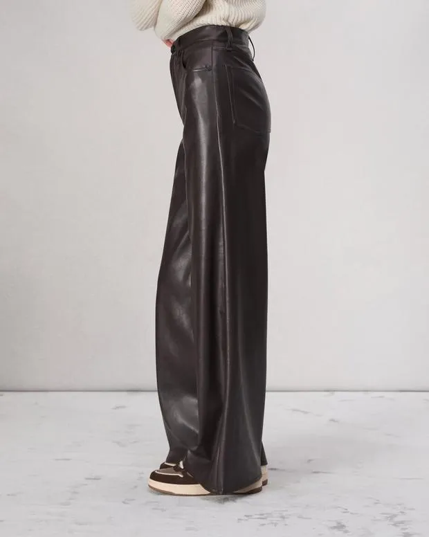Women Pants Rag and Bone Sofie Faux Leather Pant Dk Brown