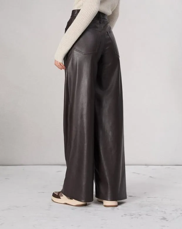 Women Pants Rag and Bone Sofie Faux Leather Pant Dk Brown