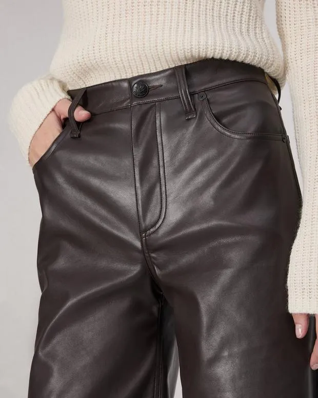 Women Pants Rag and Bone Sofie Faux Leather Pant Dk Brown