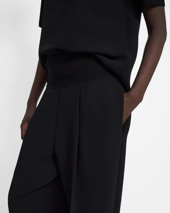 Women Pants Theory Carrot Pant In Crepe Black