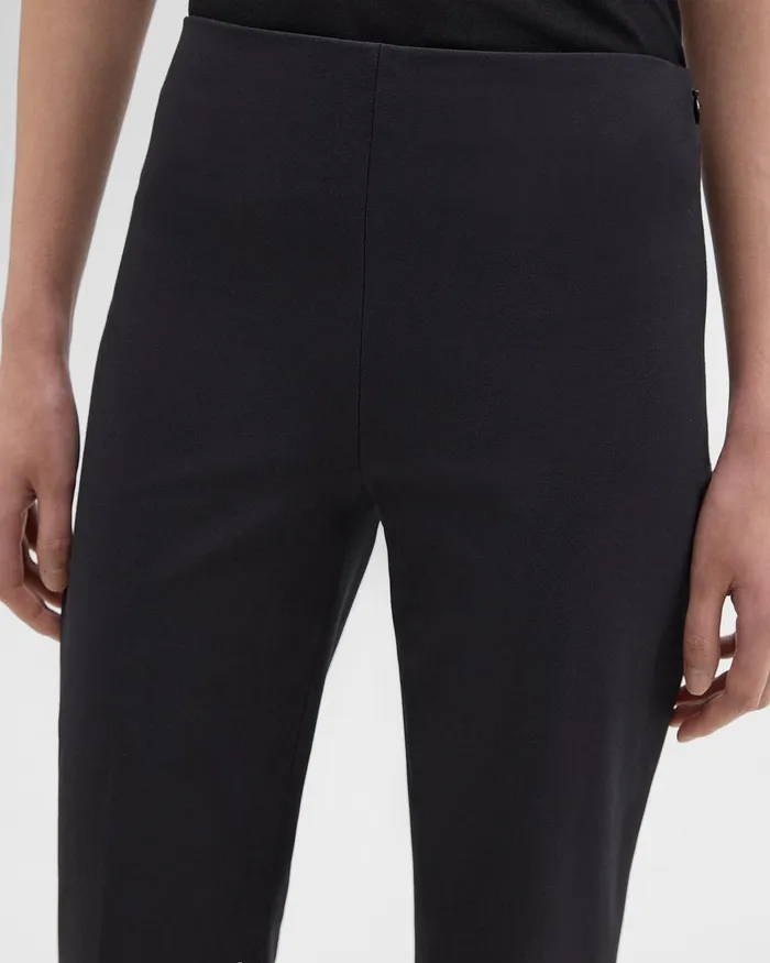 Women Pants Theory Cropped Kick Pant In Stretch CottonBlend Black