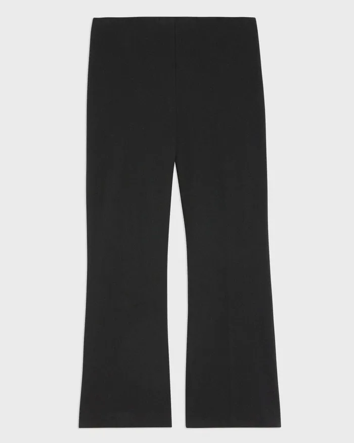 Women Pants Theory Cropped Kick Pant In Stretch CottonBlend Black