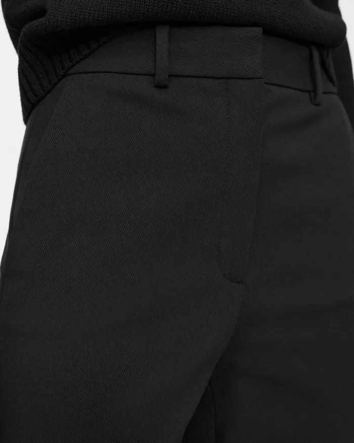 Women Pants Theory HighWaist StraightLeg Pant In Neoteric Twill Black