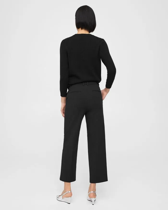 Women Pants Theory HighWaist StraightLeg Pant In Neoteric Twill Black