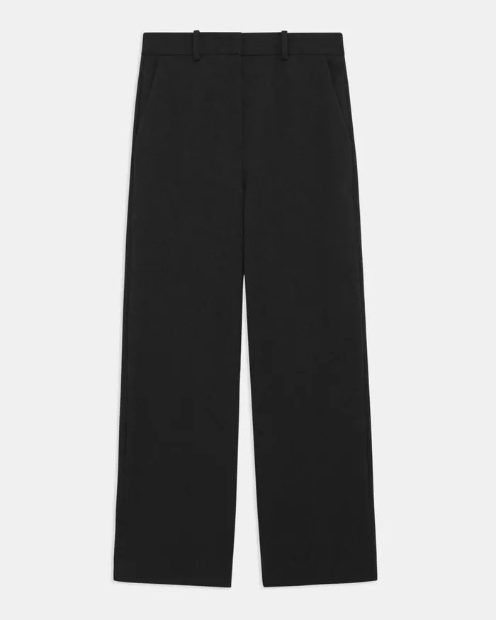 Women Pants Theory HighWaist StraightLeg Pant In Neoteric Twill Black