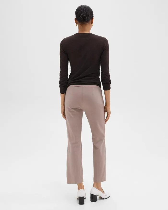 Women Pants Theory Kick Pant In Stretch Cotton Cinder