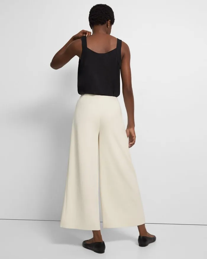 Women Pants Theory Pleated WideLeg Pant In Admiral Crepe Rice