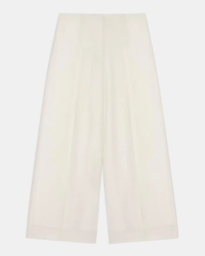 Women Pants Theory Pleated WideLeg Pant In Admiral Crepe Rice