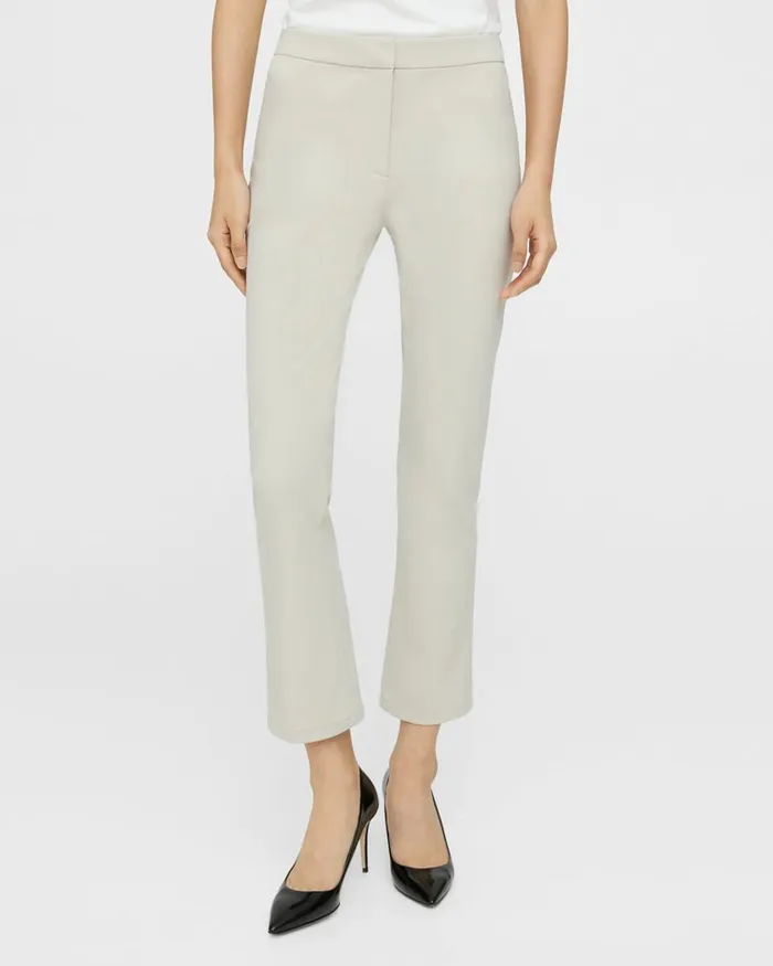 Women Pants Theory Slim Kick Pant In Precision Ponte Putty