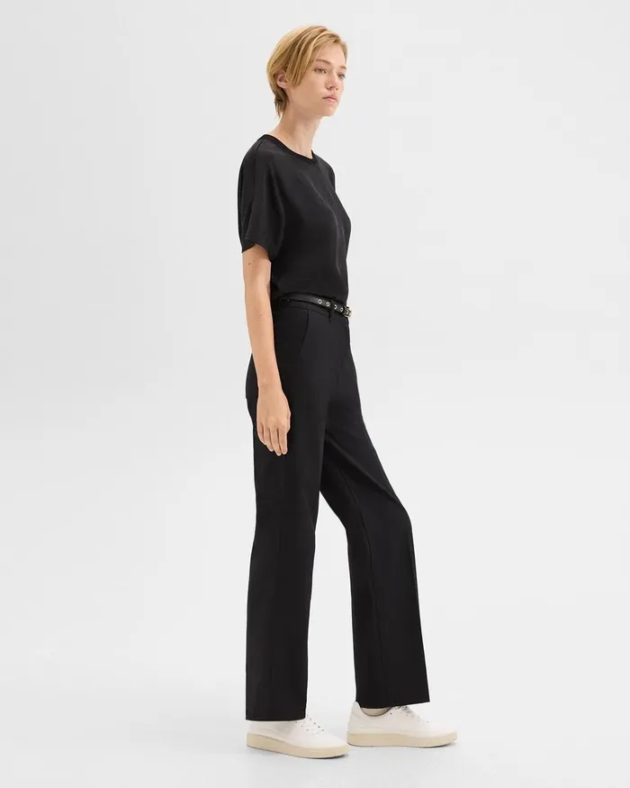 Women Pants Theory Straight Pant In Gabardine Black