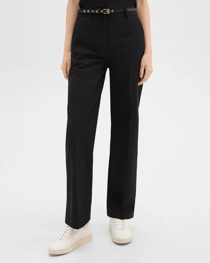 Women Pants Theory Straight Pant In Gabardine Black