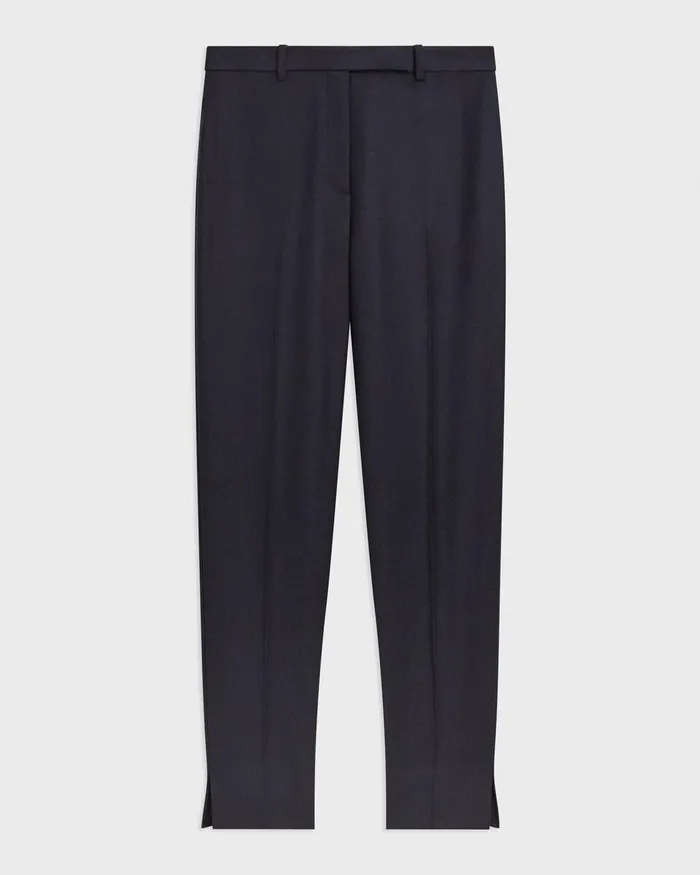 Women Pants Theory Tapered HighWaist Pant In Sleek Flannel Navy