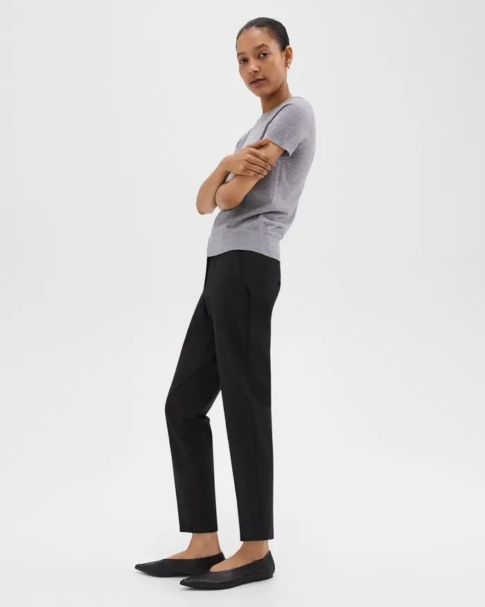 Women Pants Theory Treeca Pant In Good Wool Black