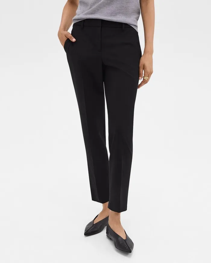 Women Pants Theory Treeca Pant In Good Wool Black