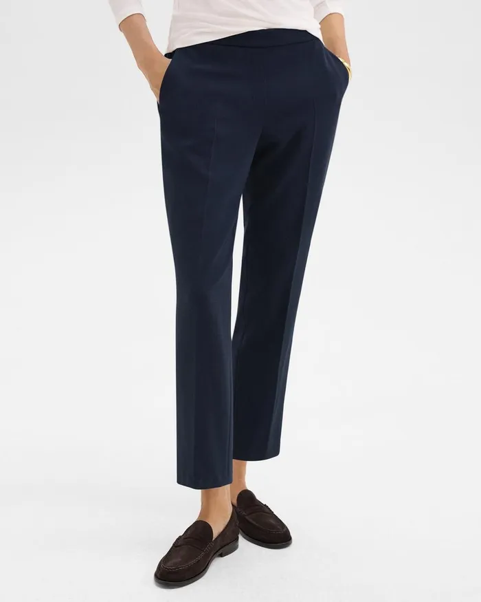 Women Pants Theory Treeca PullOn Pant In Admiral Crepe Nocturne Navy