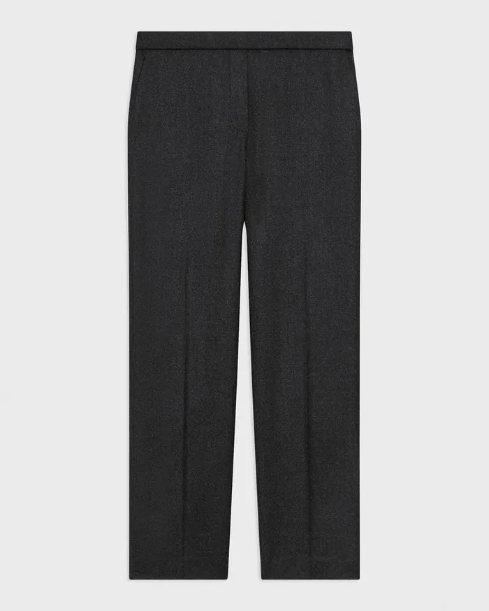 Women Pants Theory Treeca PullOn Pant In Sleek Flannel New Charcoal Melange