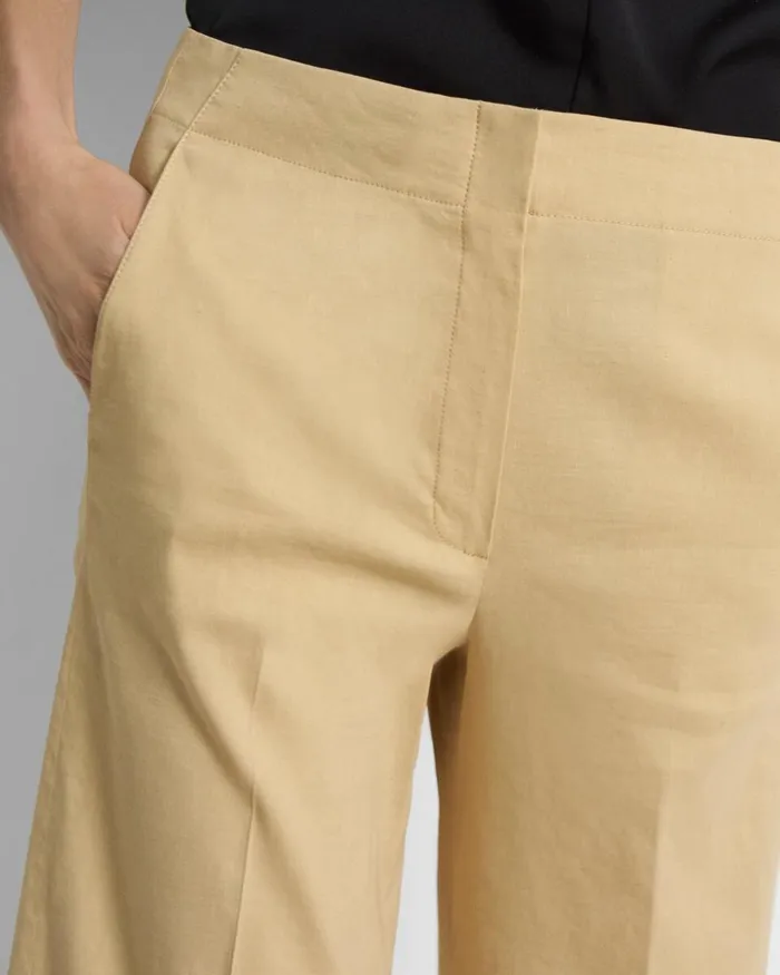 Women Pants Theory Wide Crop Pant In Good Linen Butter Yellow