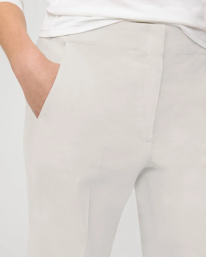Women Pants Theory Wide Crop Pant In Good Linen Sand