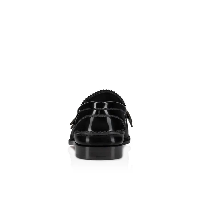 Women Penny Loafers 8211 Abrasivato Calf Leather 8211 Black Christian Louboutin Flats and Loafers