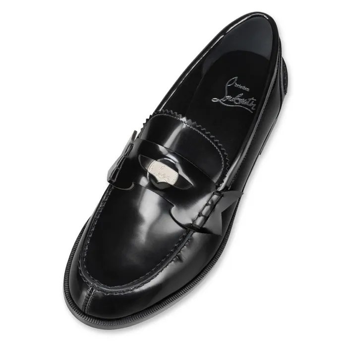 Women Penny Loafers 8211 Abrasivato Calf Leather 8211 Black Christian Louboutin Flats and Loafers